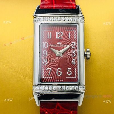 Swiss Copy Jaeger-LeCoultre Reverso One Duetto Ladies Watch Red and Silver